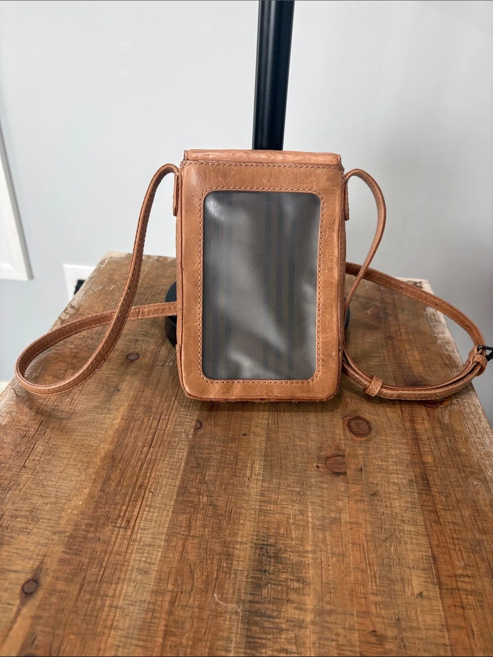 Frye Small Leather Crossbody With Adjustable Strap in Tan